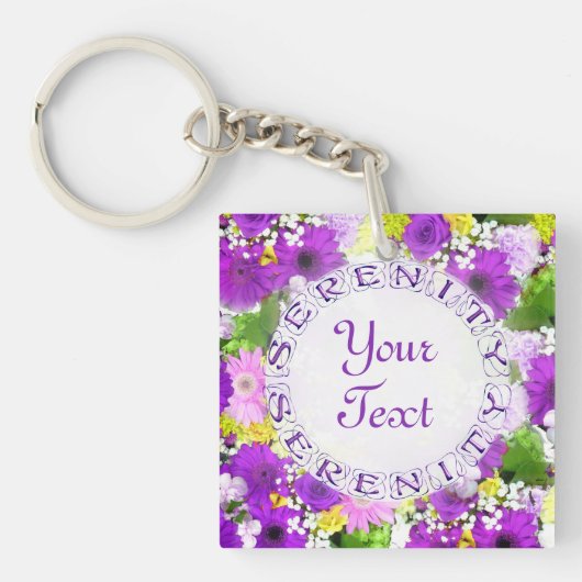 Serenity Bouquet Floral AcrylicTemplate sleutelhan Sleutelhanger (voorkant)