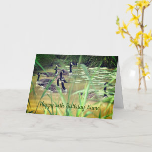 Serenity Canada Geese Personalized Birthday Kaart
