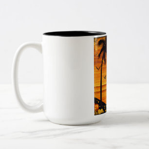 Serenity Canvas van de natuur - Tranquil Landscap Tweekleurige Koffiemok