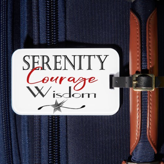 Serenity Courage Wisdom Bagagelabel (Voorkant Insitu 4)