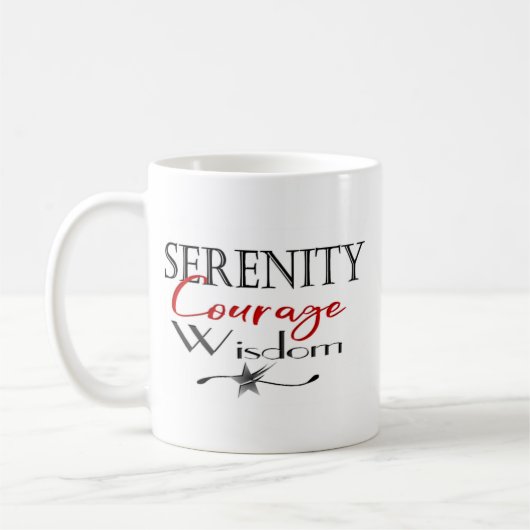 Serenity Courage Wisdom Koffiemok (Links)