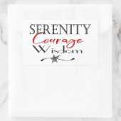 Serenity Courage Wisdom Rechthoekige Sticker (Tas)