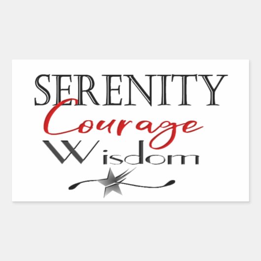 Serenity Courage Wisdom Rechthoekige Sticker (Voorkant)
