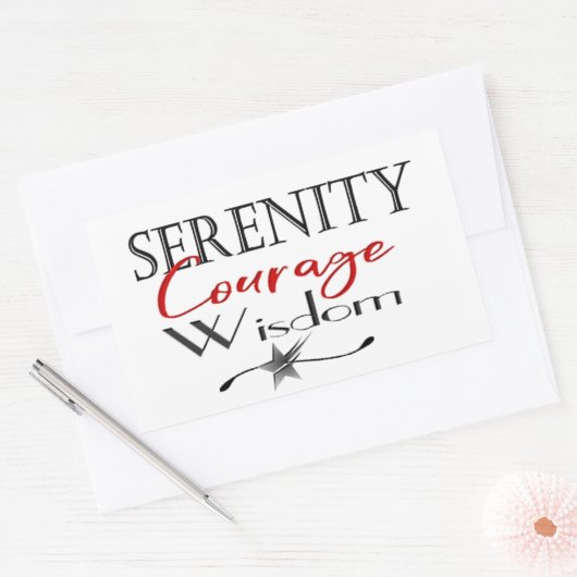 Serenity Courage Wisdom Rechthoekige Sticker (Envelop)