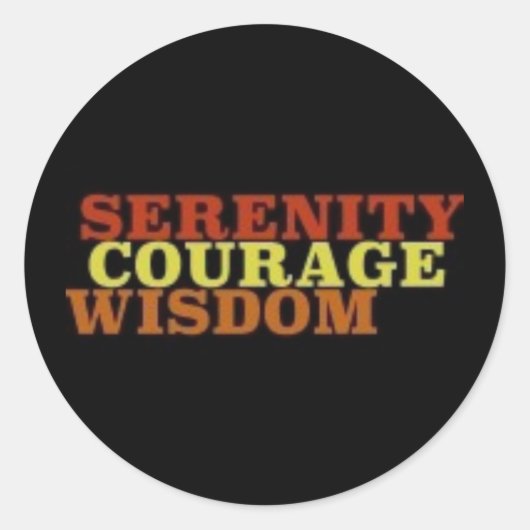 Serenity Courage Wisdom Ronde Sticker (Voorkant)