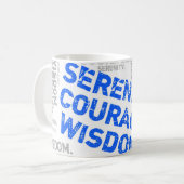Serenity Courage Wisdom Word Collage Koffiemok (Voorkant links)