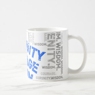 Serenity Courage Wisdom Word Collage Koffiemok