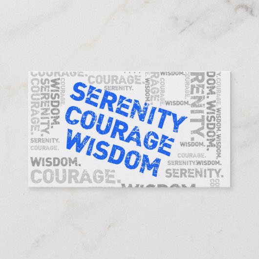 Serenity Courage Wisdom Word Collage Visitekaartje (Voorkant)