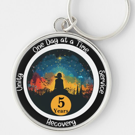 Serenity Custom Sobriety Milestone Gift Sleutelhanger (Voorkant)