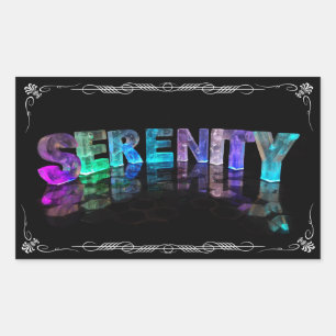 Serenity - De naam Serenity in 3D Lights (Foto Rechthoekige Sticker