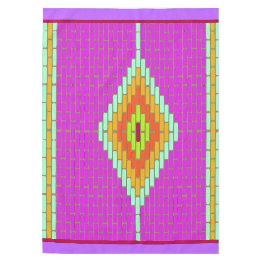 Serenity Diamond mosaic tegel krads neon tableclot Tafelkleed (Voorkant)