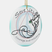 Serenity Dove Keramisch Ornament (Rechts)