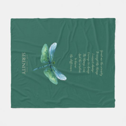Serenity Dragonfly Fleece Deken (Voorkant (Horizontaal))