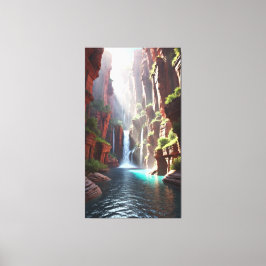 Serenity Falls: Majestueuze Kloofontsnapping Canvas Afdruk