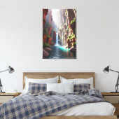 Serenity Falls: Majestueuze Kloofontsnapping Canvas Afdruk (Insitu (Slaapkamer))