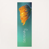 Serenity Floral Blauwgroen Oranje ventilator Yogamat (Voorkant)