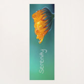 Serenity Floral Blauwgroen Oranje ventilator Yogamat (Achterkant)