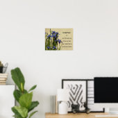 Serenity Gebed Blauwe Irissen Bloemstuk Poster (Thuiskantoor)