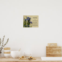 Serenity Gebed Blauwe Irissen Bloemstuk Poster