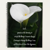 Serenity Gebed Calla Lily Bloem Planner (Voorkant)
