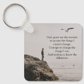 Serenity Gebed Contemplatief Strand Scène Sleutelhanger (Voorkant)