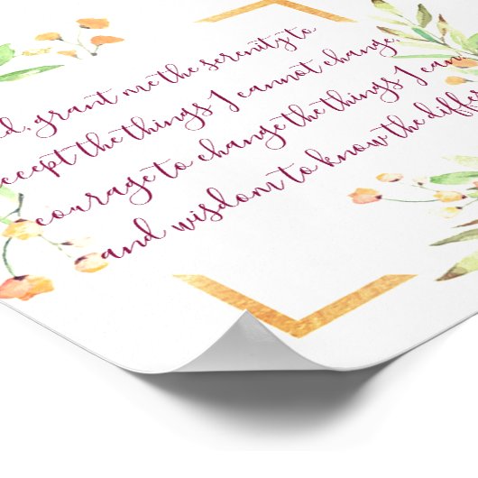 Serenity gebed floral poster (Hoek)