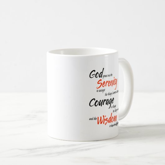 Serenity gebed koffiemok (Voorkant rechts)