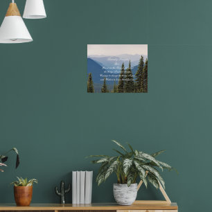 Serenity Gebed Mistige Bergen Landschap Poster