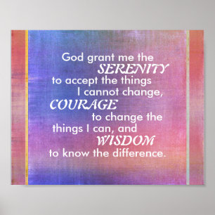Serenity gebed op waterverf paars en blauw poster