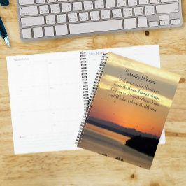 Serenity Gebed Oranje Zeegezicht Zonsondergang Fot Planner