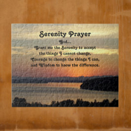 Serenity Gebed Oranje Zeegezicht Zonsondergang Legpuzzel