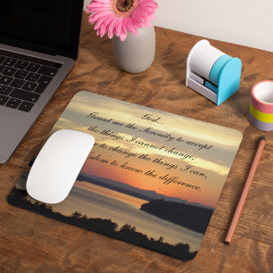Serenity Gebed Oranje Zeegezicht Zonsondergang Muismat