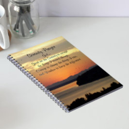 Serenity Gebed Oranje Zeegezicht Zonsondergang Notitieboek