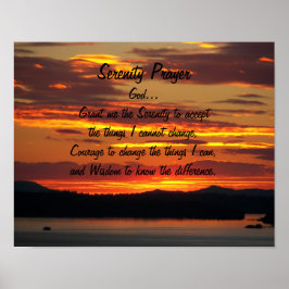 Serenity Gebed Oranje Zonsondergang Landschap Poster