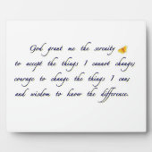 Serenity Gebed Plaquette Fotoplaat (Voorkant)