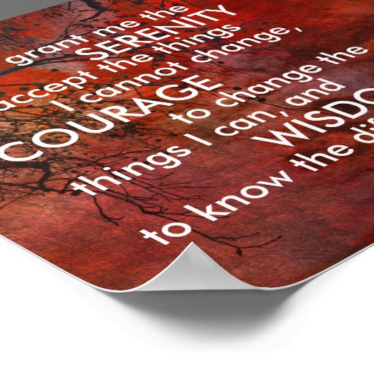 Serenity gebed poster vet grijs en wit citaat (Hoek)