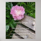 Serenity Gebed Roze Pioen Bloemstuk Poster (Voorkant)