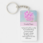 Serenity Gebed Roze Pioen Sleutelhanger (Voorkant)
