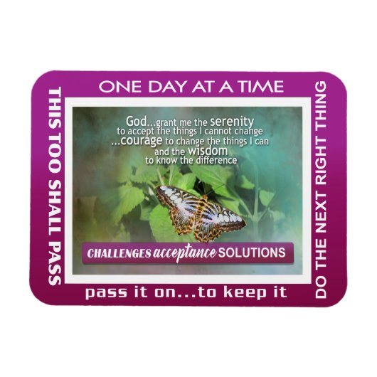 serenity gebed slogans vlinders Magneet (Horizontaal)