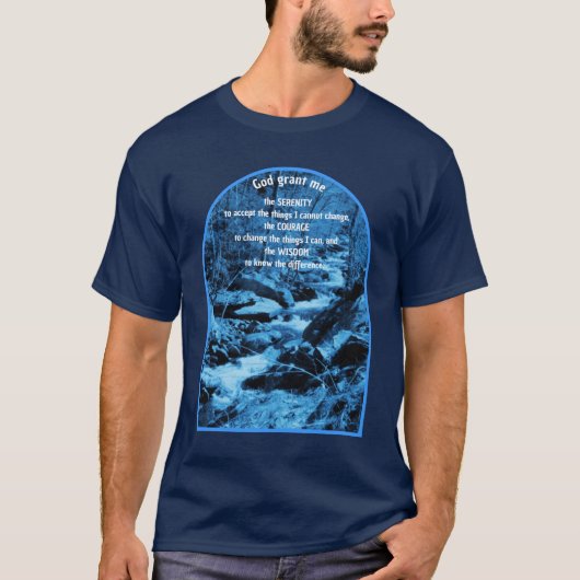 Serenity Gebed Stromende Beek Inspirerend T-shirt (Voorkant)