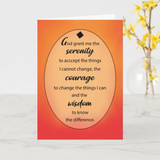 Serenity Gebed Verjaardag 12 Stap Herstel Gouden Kaart (Gele Bloem)