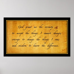 Serenity gebed vintage poster