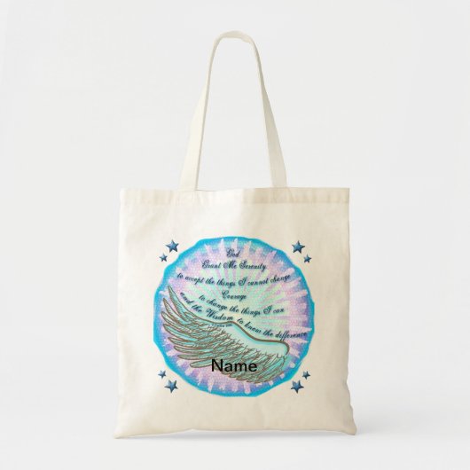 Serenity Gebed Violet Vleugel boodschappentas Tote Bag (Voorkant)