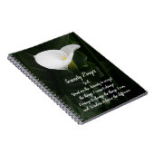 Serenity Gebed Witte Calla Lily Bloem Notitieboek (Rechterzijde)