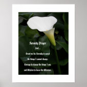 Serenity Gebed Witte Calla Lily Bloemstuk Poster (Voorkant)