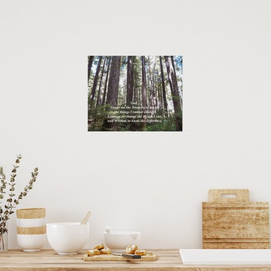 Serenity Gebed Zonnige Bos Fotografisch Poster (Keuken)