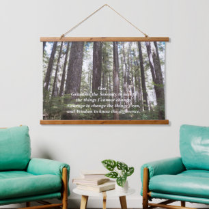 Serenity Gebed Zonovergoten Boslandschap Hangend Wandkleed