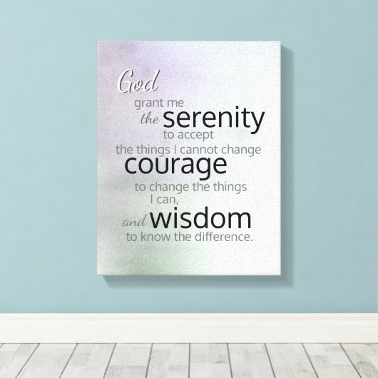 Serenity gebeden omwikkeld canvas op zachte kleure (Insitu (Houten vloer))