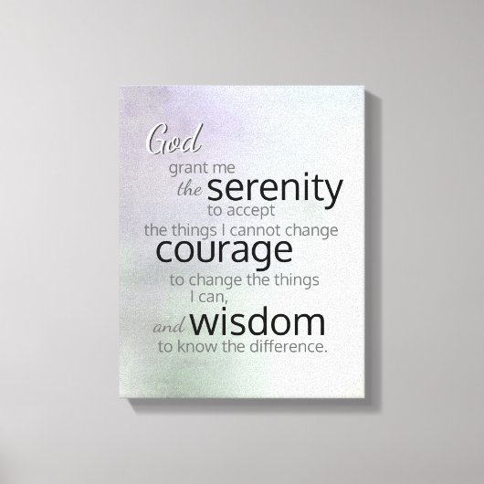 Serenity gebeden omwikkeld canvas op zachte kleure afdruk (Voorkant)