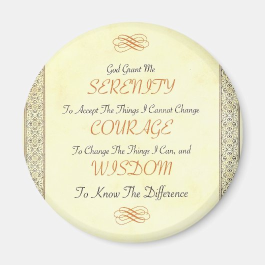 Serenity gedicht met gouden rand magneet (Voorkant)